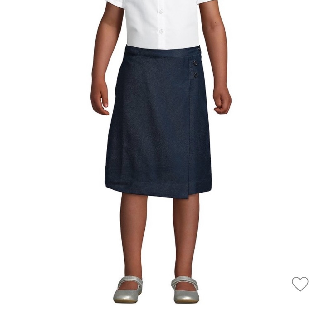 Lands’ End girls below the knee A-line Navy Skirt, size 12